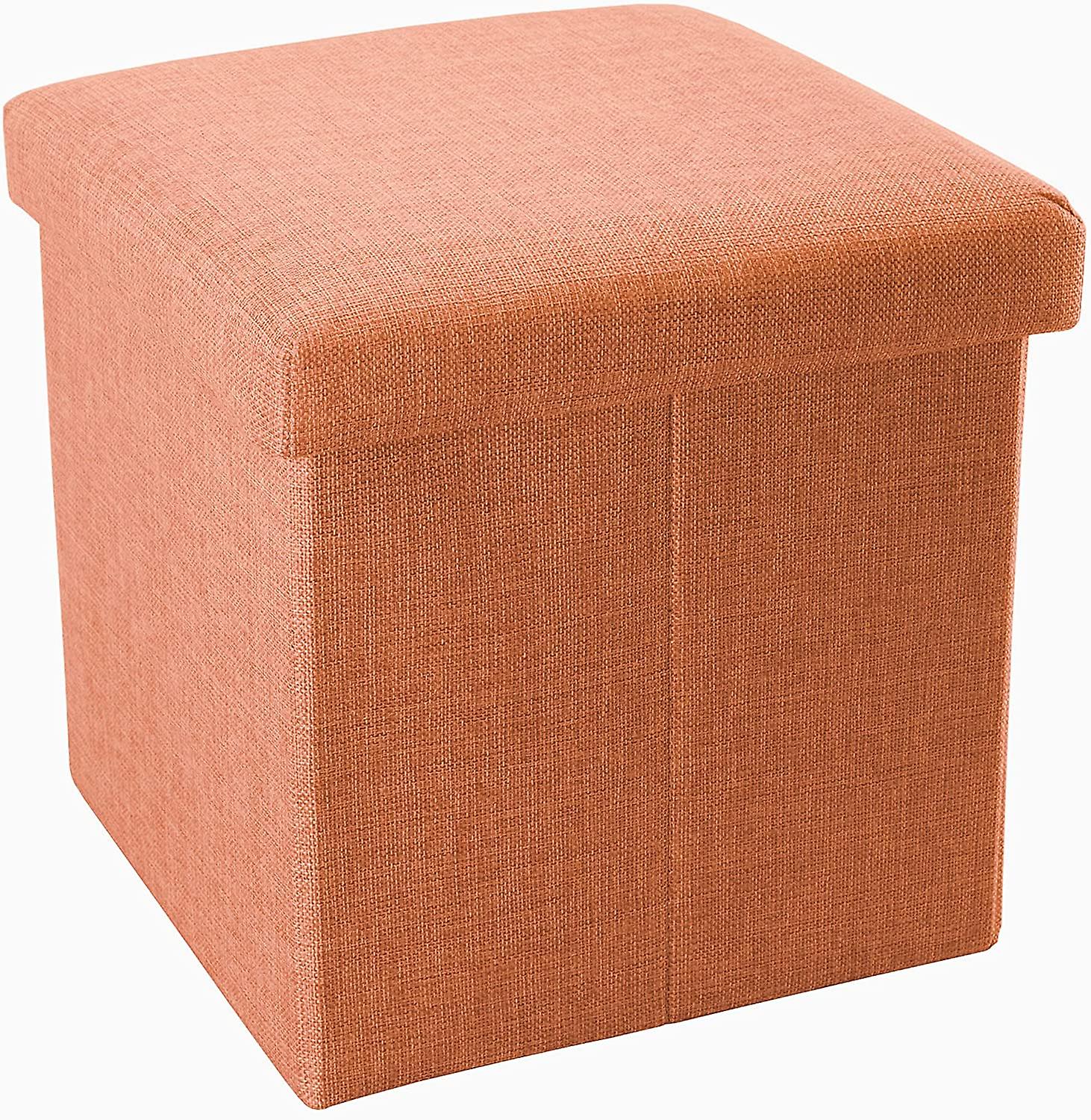 Decorative Ottoman In Linen Look Fabric