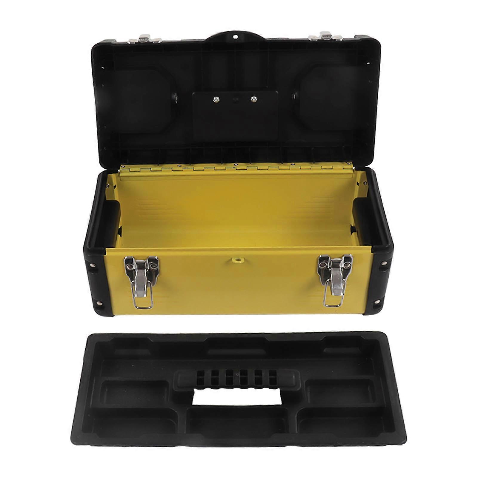 Tool Box Multifunction 15.6inch Large Capacity Double Layer Toolbox Organizer with Removable Tray
