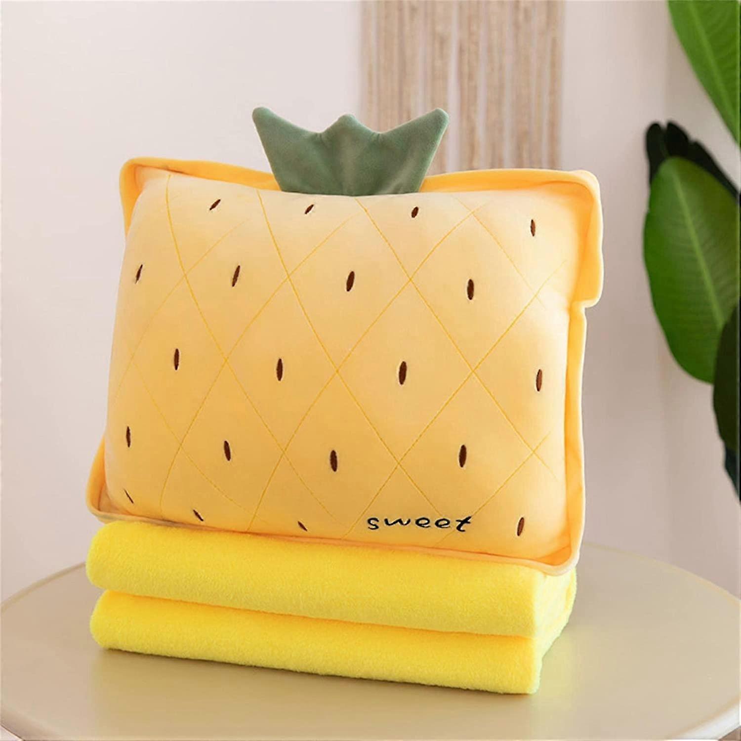 1 Set Lovely Plush Fruit Filled Blanket for Travel Office Nap