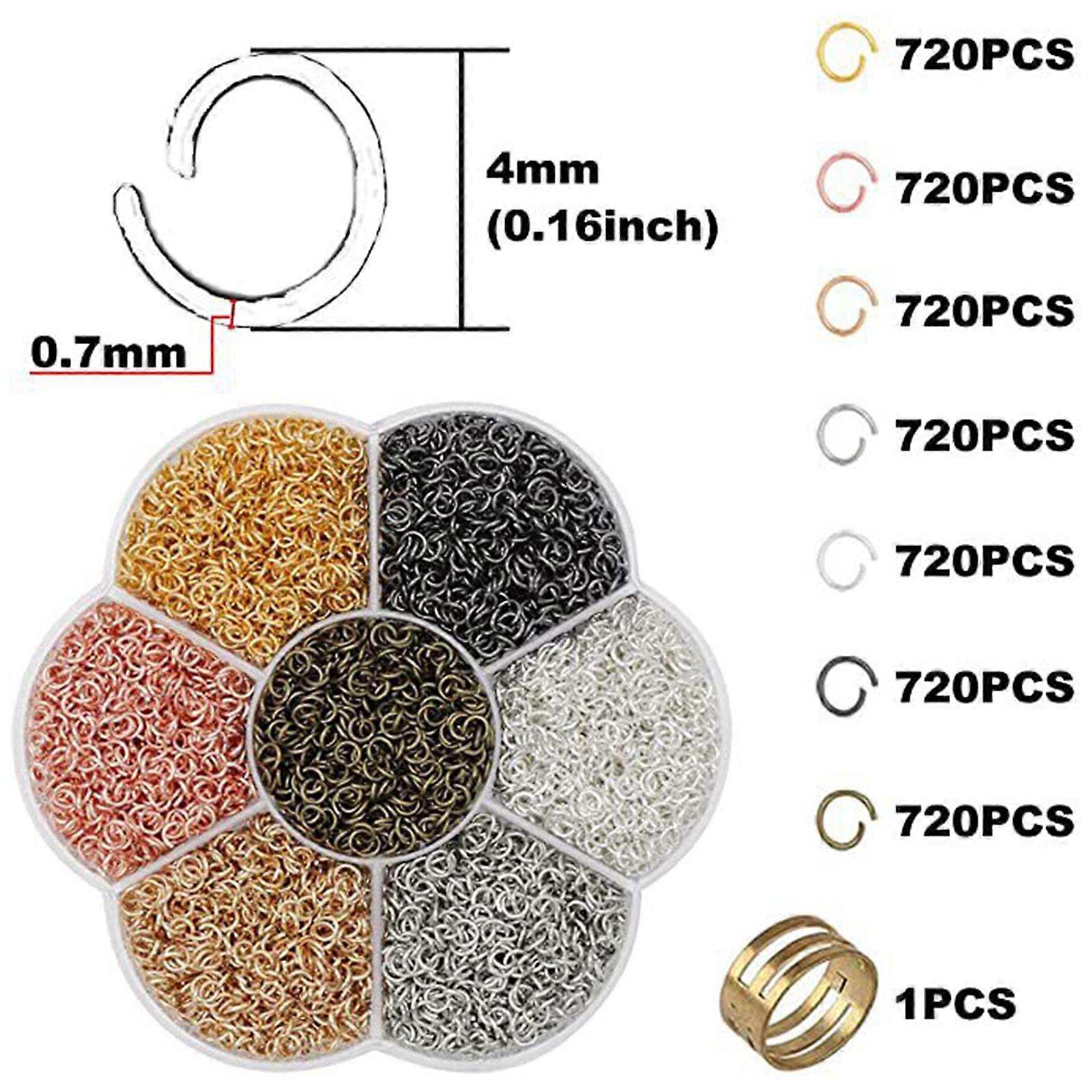 Åpen Jump Ring 4/6/8 mm Sett Metall Split Ring Kontakter Tilbehør