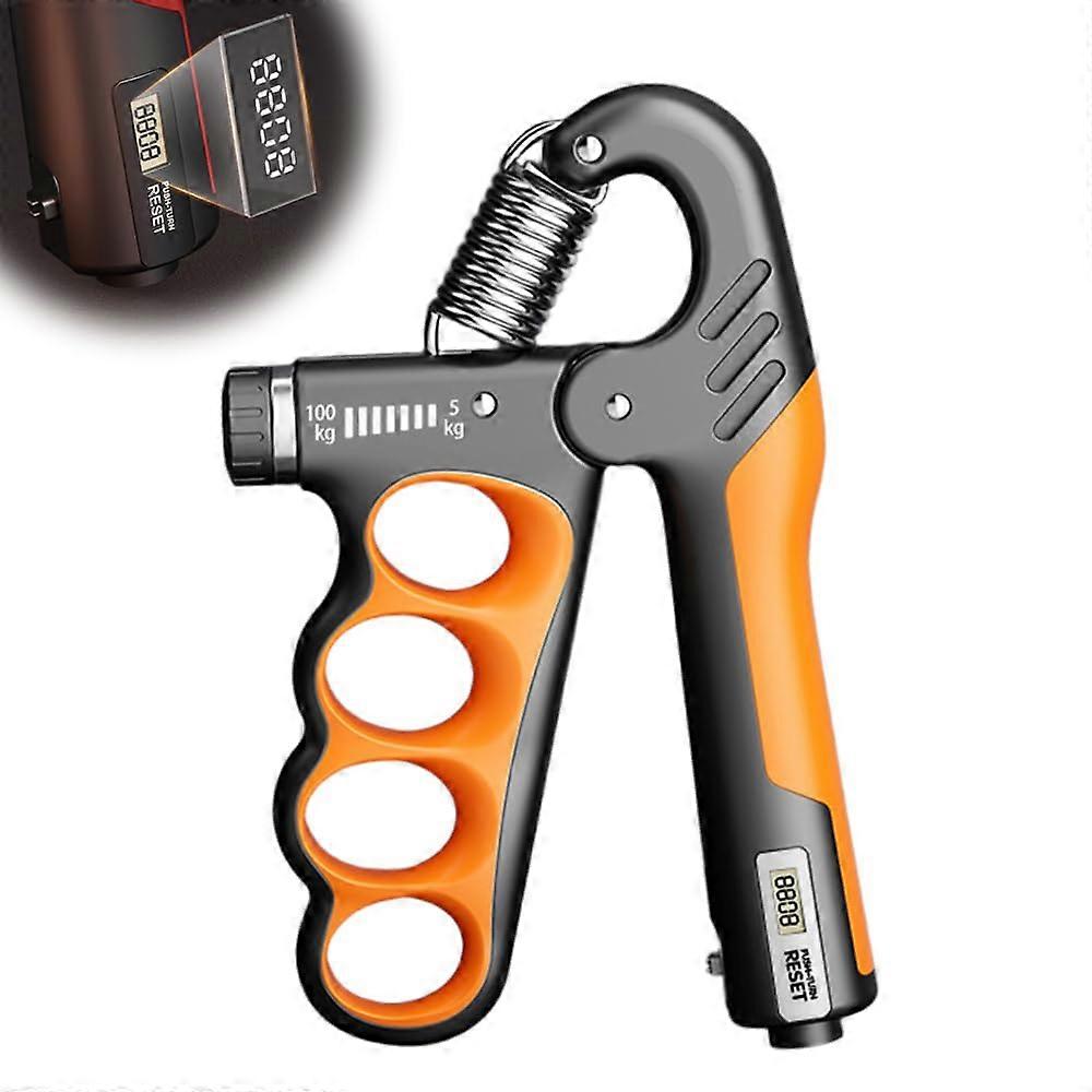 Grip Strength Trainer with Adjustable Resistance, Digital Counter, Forearm Strengthener for Athletes and Injury Recovery