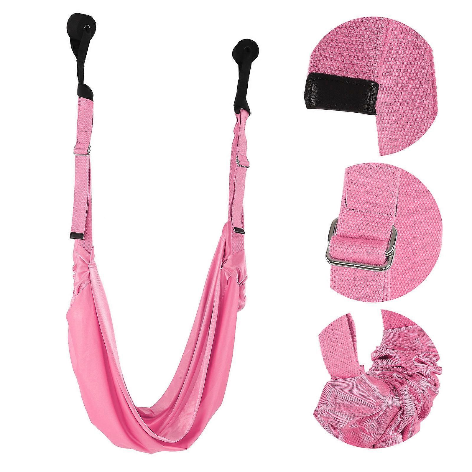 Yoga Stretch Strap Adjustable Pink Waist Back Training Band