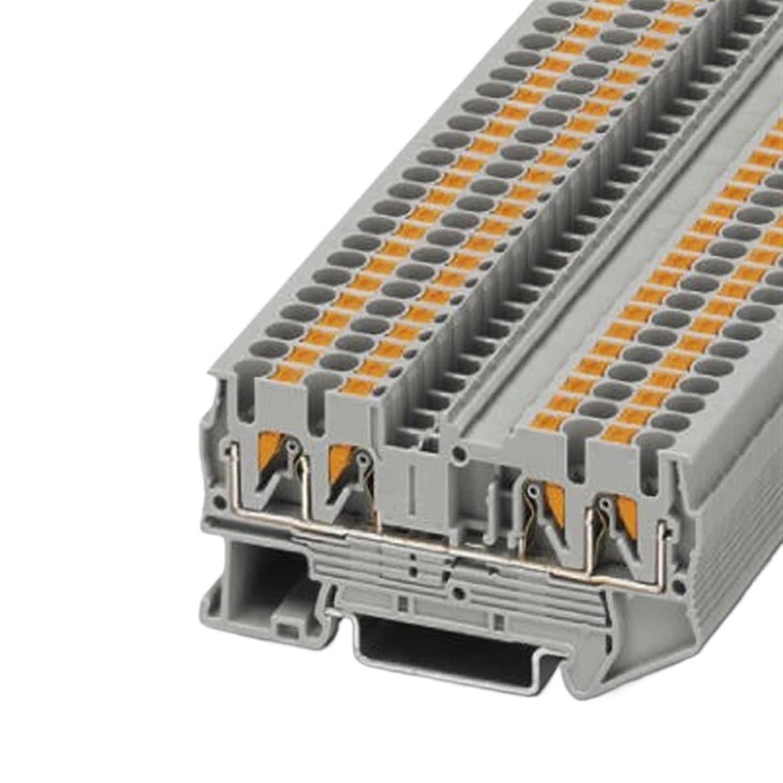 10pcs PT2.5-Quattro Din Rail Push In Spring Screwless Terminal Block 2.5mm² Combined Connector PT-2.5QUATTRO PE