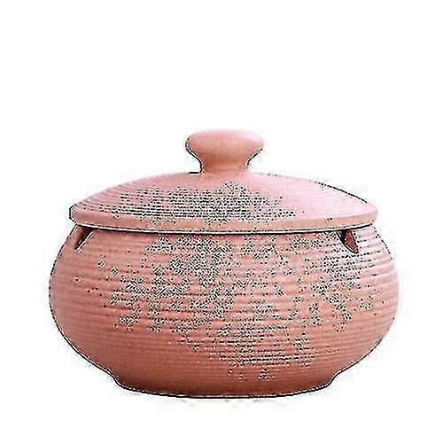 Keramisk askkopp med vindtätt lock för utomhusbruk inomhus