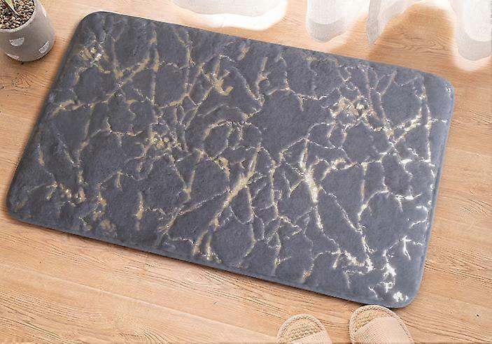 Bathroom, Kitchen, Toilet, Absorbent Non-Slip Mat, Marble Pattern Floor Mat, Step Mat, Gray, 40*60cm