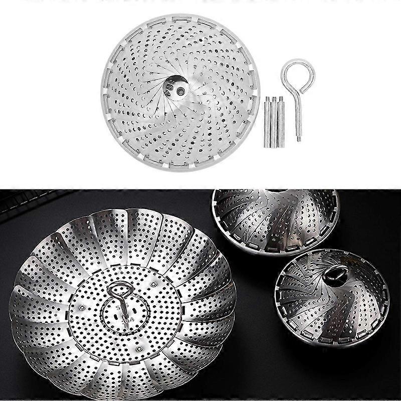 Faltbarer Gemüse-Dampfkorb Kein Verziehen 304 Edelstahl Klappbarer erweiterbarer Dampfkorb-M-