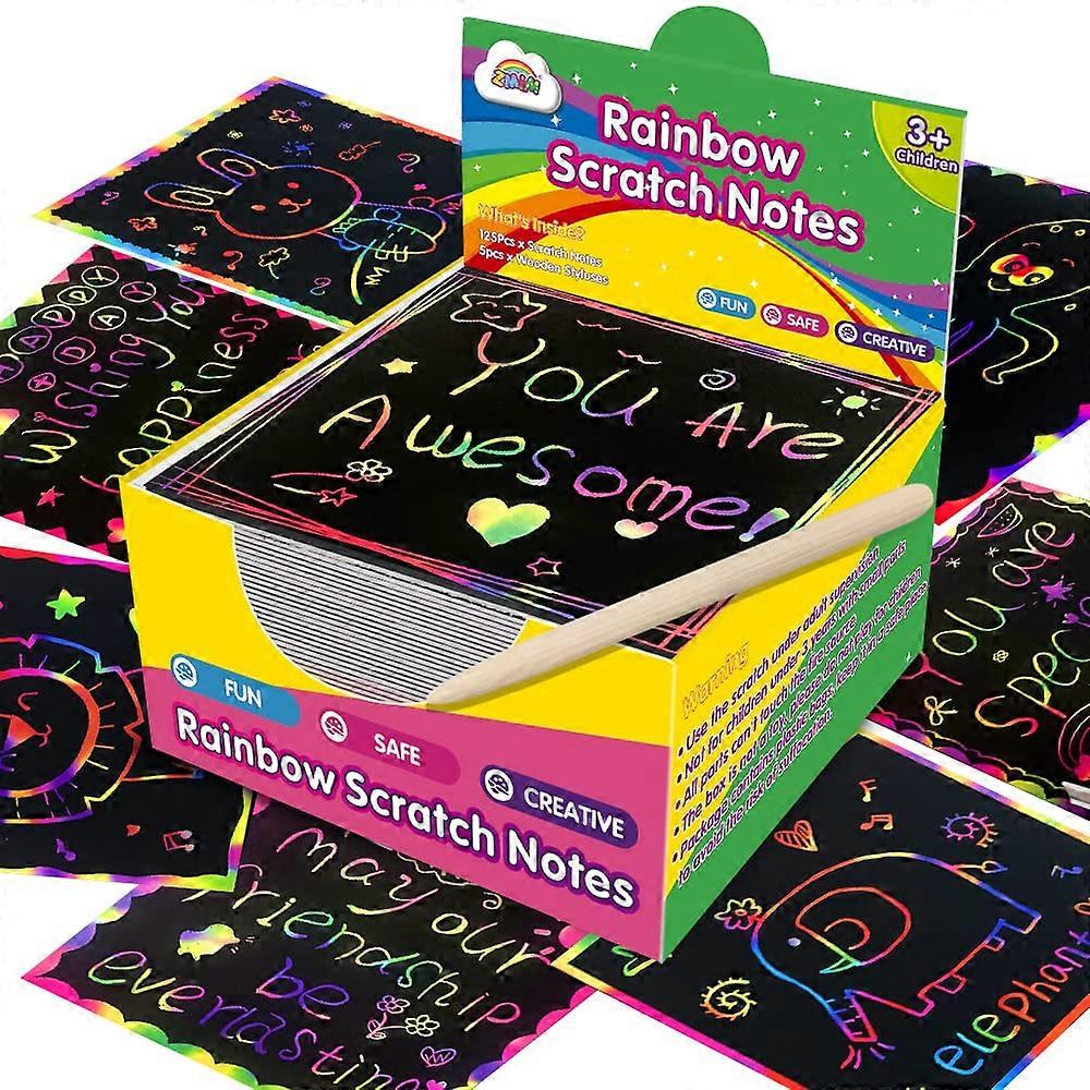Rainbow Scratch Paper Art Crafts for Kids Aged 4 to 10 – Mini Notes, Colorful Designs, Creative Activities
