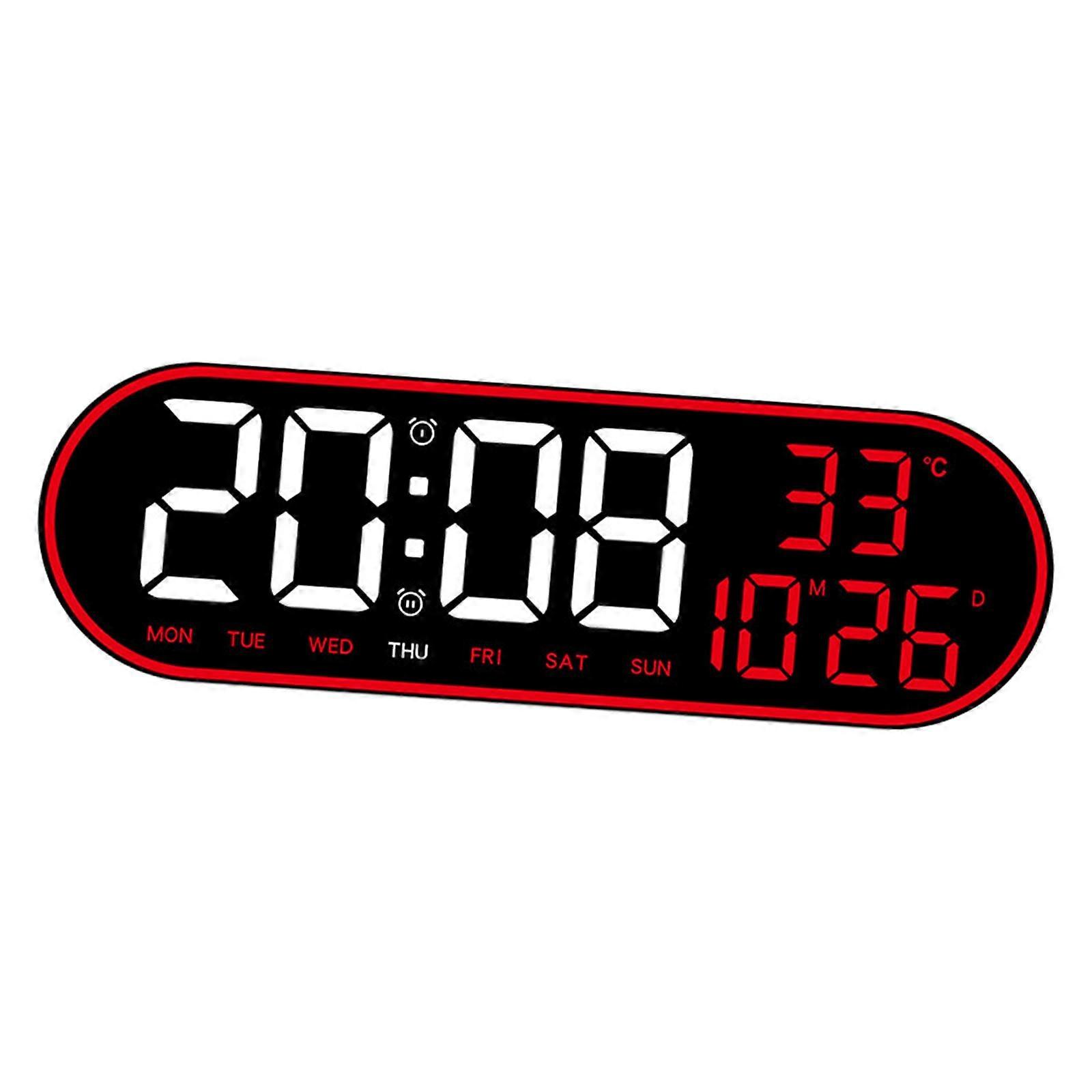 LED Wall Clock Table Clock Temperature Multifunctional Adjustable Silent Wall