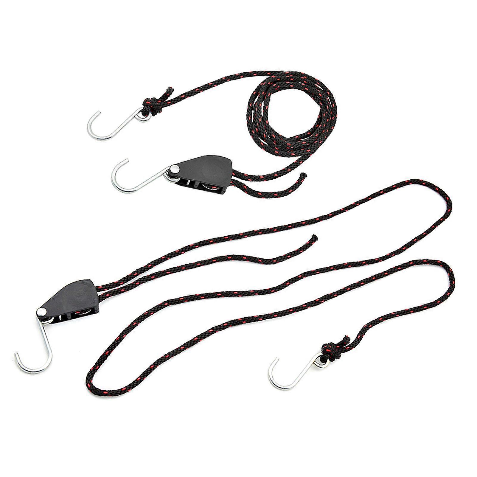 2pcs Kayak Tie Down Straps Ratchet Pulley Ropes Adjustable Ropes Hanger Working Load Up to 299.8lbs for Kayak Canoe Boat