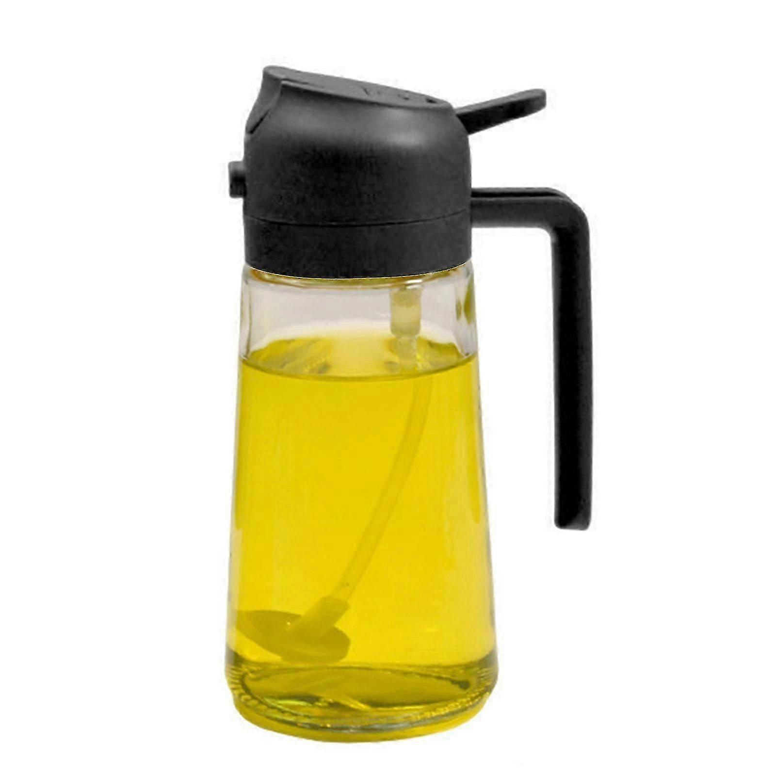 Oliedispenserflaske til køkken, olivenoliedispenser og oliesprøjte til madlavning heldig