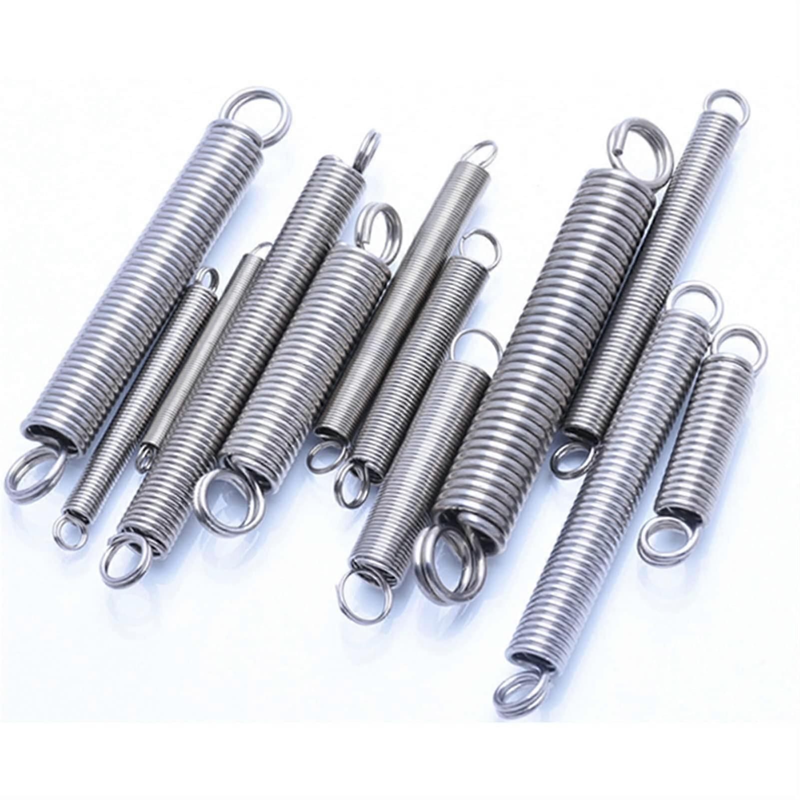 Spring Ring Hook Tension Spring 200mm, 0.6mm Wire Diameter, 6mm Outer Diameter, Durable Pullback Coil Extension Spring (2Pcs)