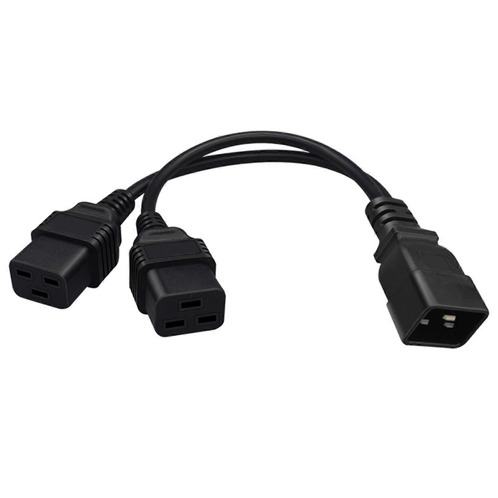 Suitable For Various Electronics Power Adapter Connector Cord Line 16A Male to Female C20 to 2xC19 Socket Plug Converter