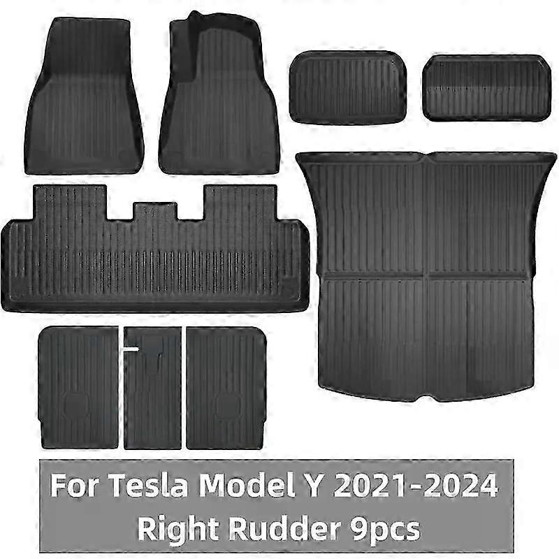 For Tesla Model Y 2021-2024 Xpe Floor Matsrhd Lhd Floor Mats All Weather Trunk Floor Mat Waterproof Non-slip Cargo Liner