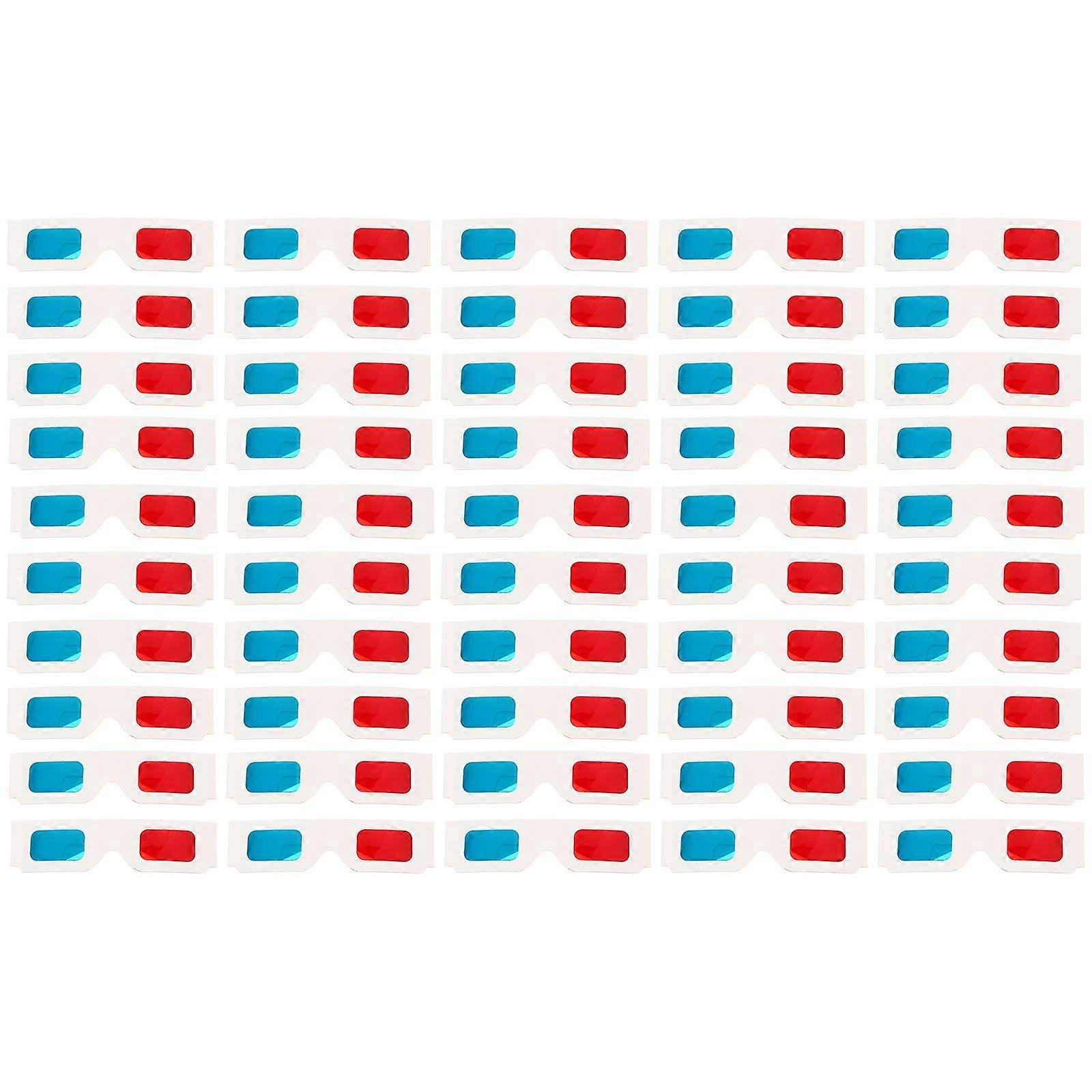 100kpl 3D-pahvilasit universaalit anaglyfilasit silmälasit elokuvavideolle