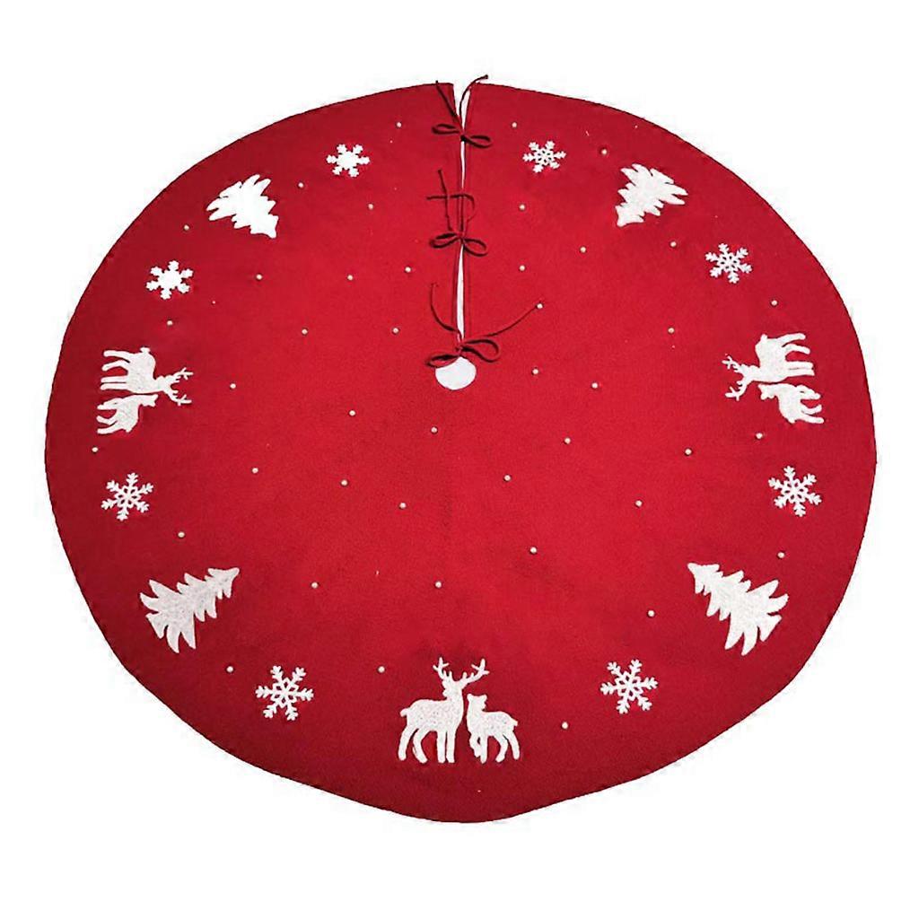 48 Zoll Weihnachtsbaum Rock Gestrickte Perlen Fußmatte Abdeckung Ornament Weihnachtsdekor