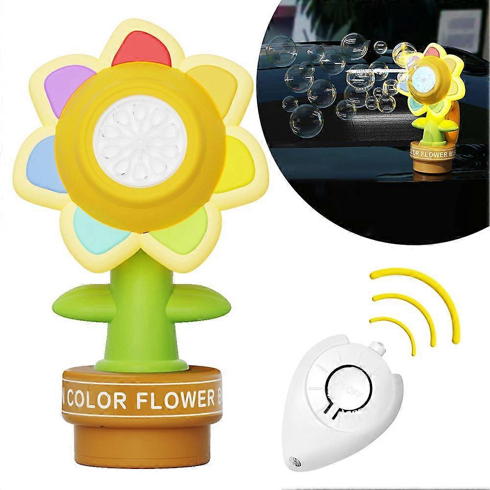 Dancing Sunflower Bubble Machine for Kids Car Decor Fun Swing Dance Bubble Maker with LED Lights