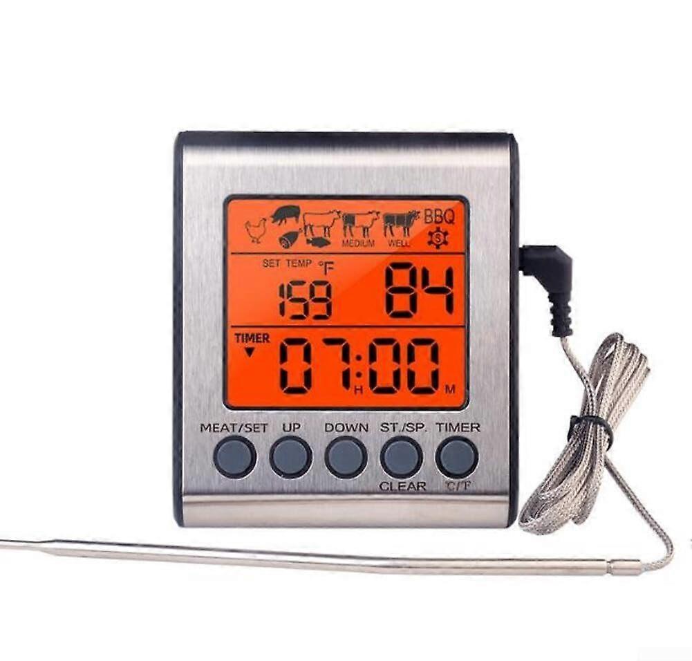 Professional Cooking Thermometer with LCD Backlight, Dual Probes, Temperature Monitoring for Grilling, Meat and Food, Single Probe Model