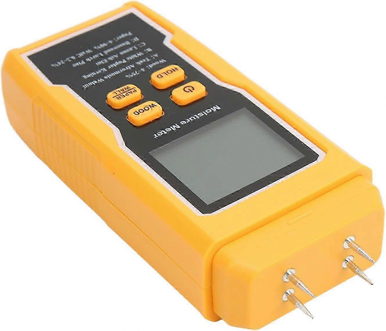 Moisture Meter, Pin Style Moisture Tester with 10mm Probe, High Precision Backlit LCD Display, Long Lifespan for Various Wood Materials (4 P
