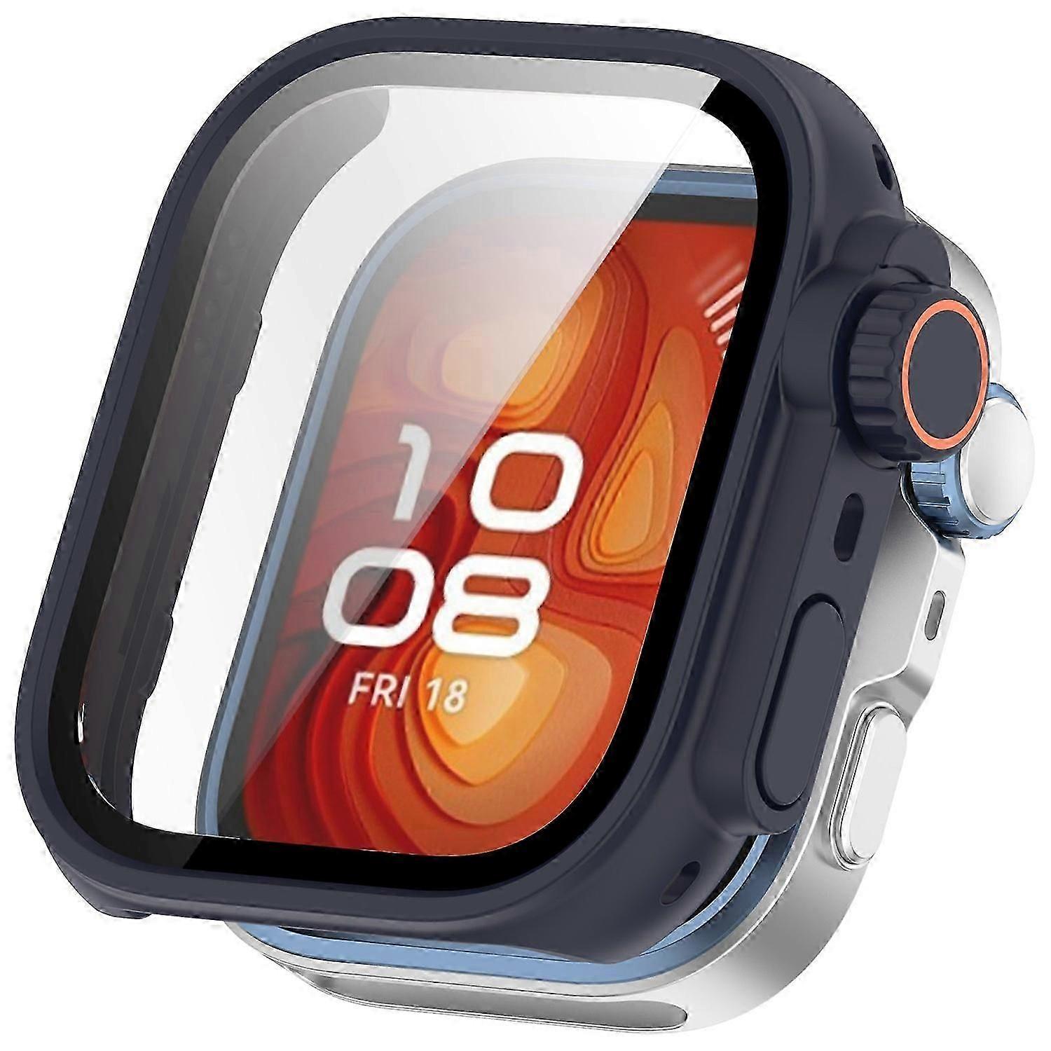 For Watch Fit 4 Watch Case Instant Transformation Ultra 2 Hard PC Cover with Tempered Glass