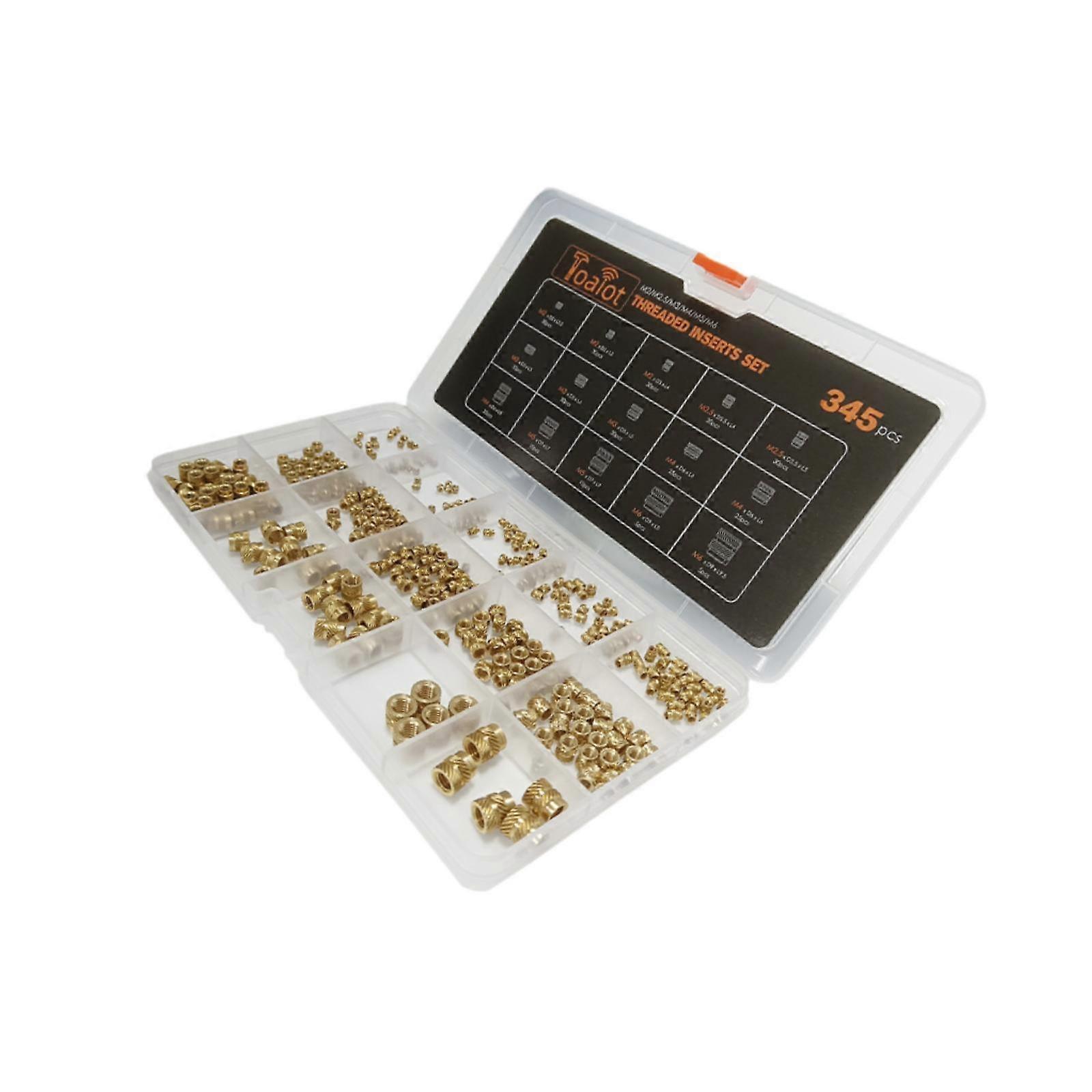345x Insert Brass Nuts Set Insert Embedment Nuts M2 M2.5 M3 M4 M5 M6 Practical