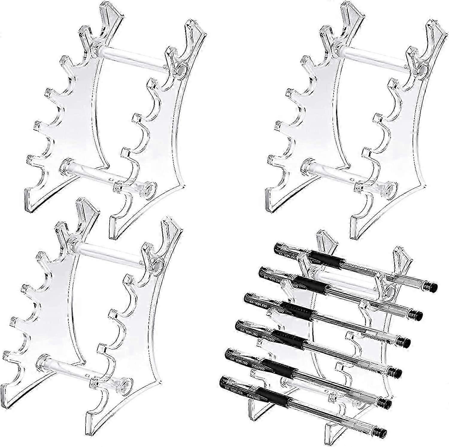 Sett med 4 plastpennstativ displayholder akryl (klar) p