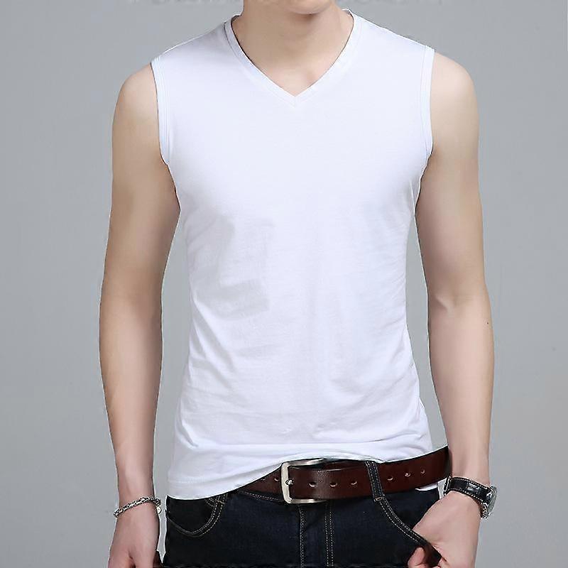 New Summer Men's Vest V-neck Slim Cotton Net Fashion Casual Men Boy's Undershirt