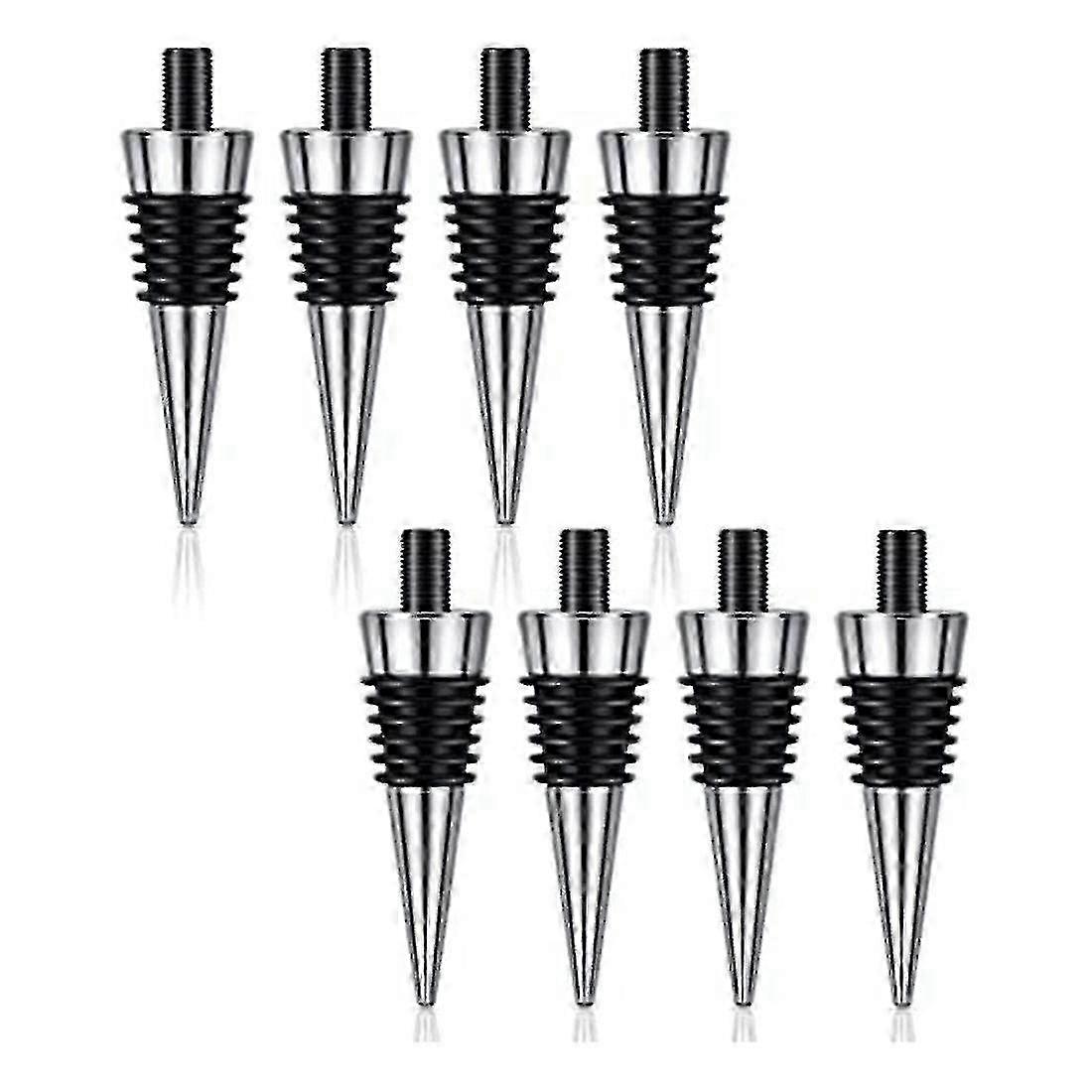 Kit de 8 bouchons de vin en liège en métal - Bouchons de vin de mariage réutilisables (argent)