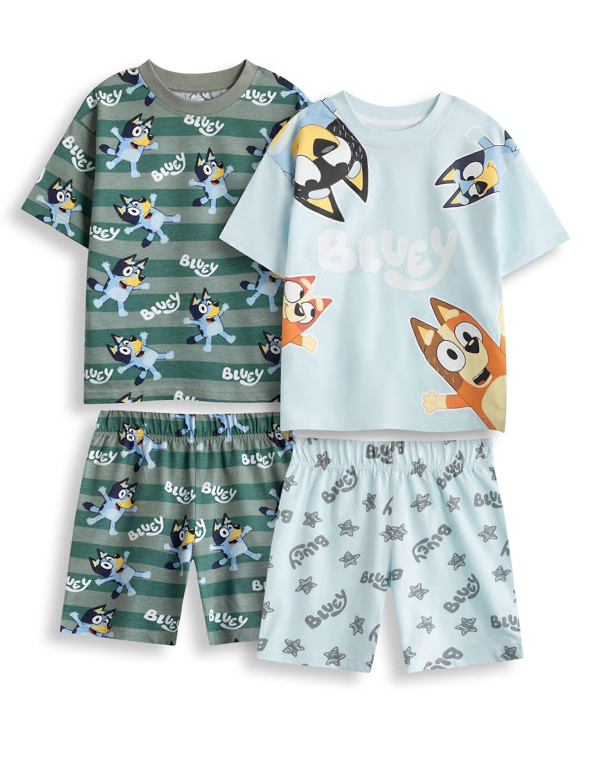 Bluey Boys Multi-Pack of 2 Short Sleeve Short Leg Pyjama Set Multicoloured Multi Character