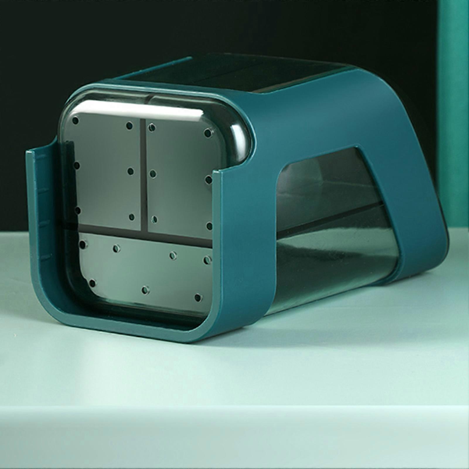 Kitchen Utensil Holder 3-Compartment Plastic Draining Organizer