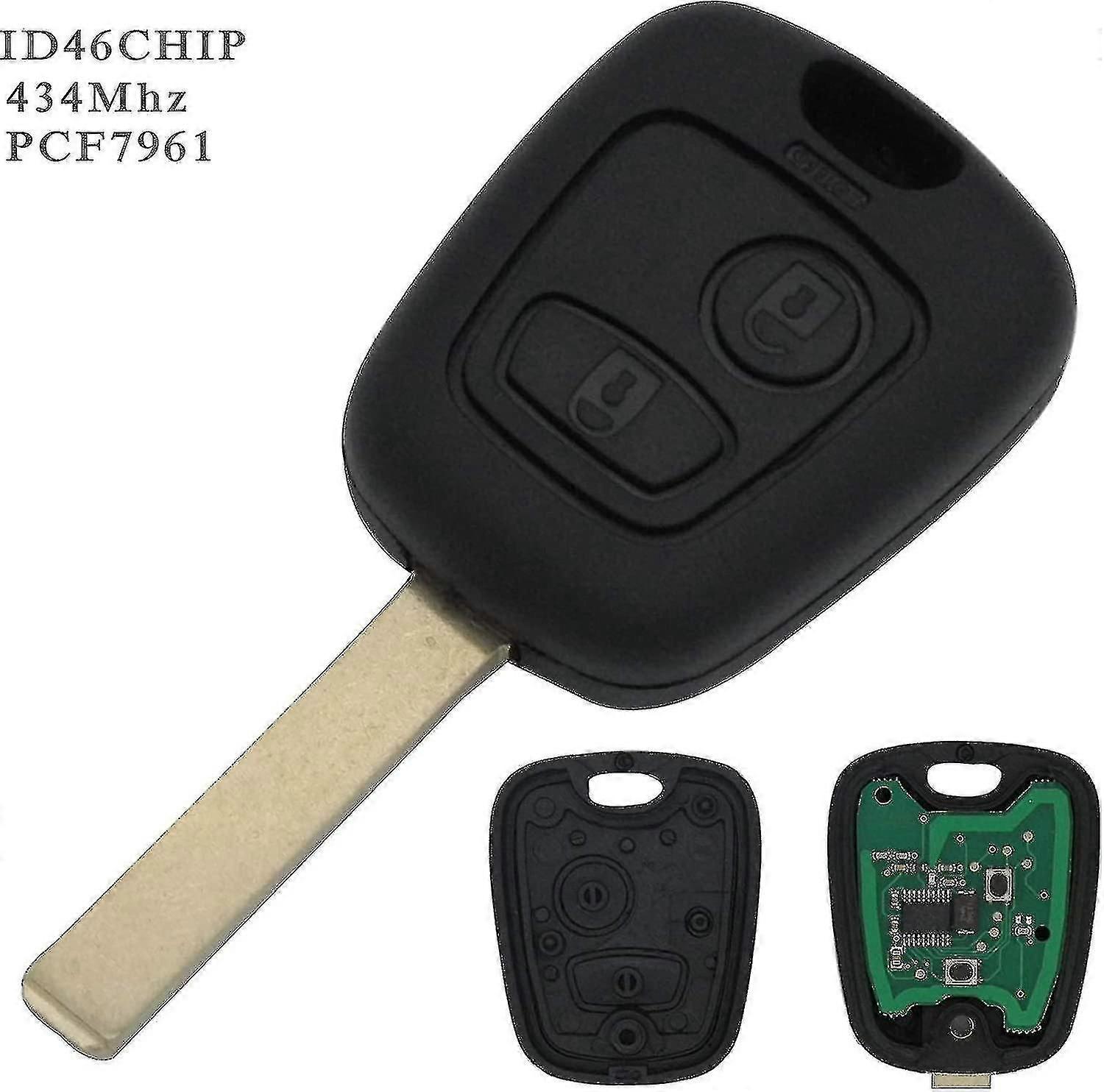 Programmable Car Key Remote Fob with PLIP Electronics for Peugeot 107 207 307 407 206 306 406