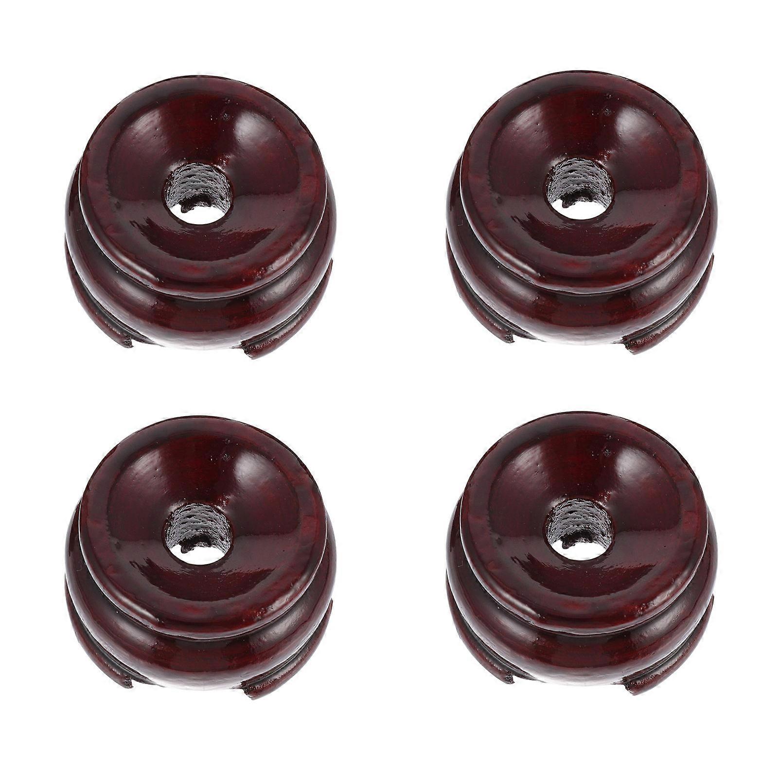 Dark Red Crystal Ball Stand with Synthetic Material Base for Decor 4 Pieces