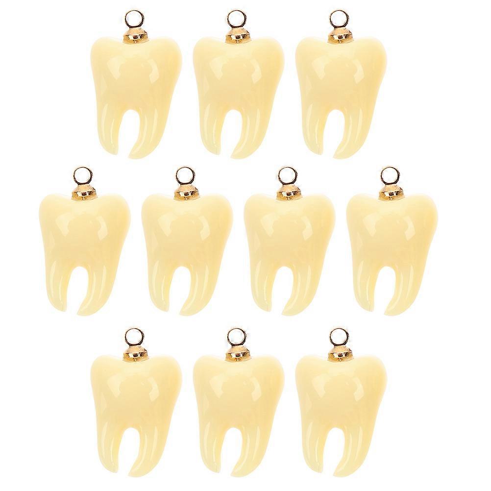 10pcs Realistic Tooth Charms for DIY Jewelry Making – Safe Resin Teeth Pendants for Necklaces, Bracelets, Earrings & Keychains – Fun Decor for
