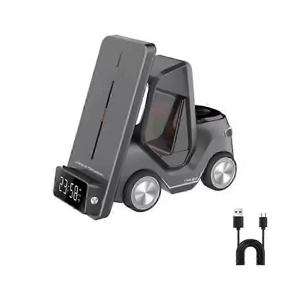 3-in-1 Forklift Wireless Charging Station with Clock & Ambient Light