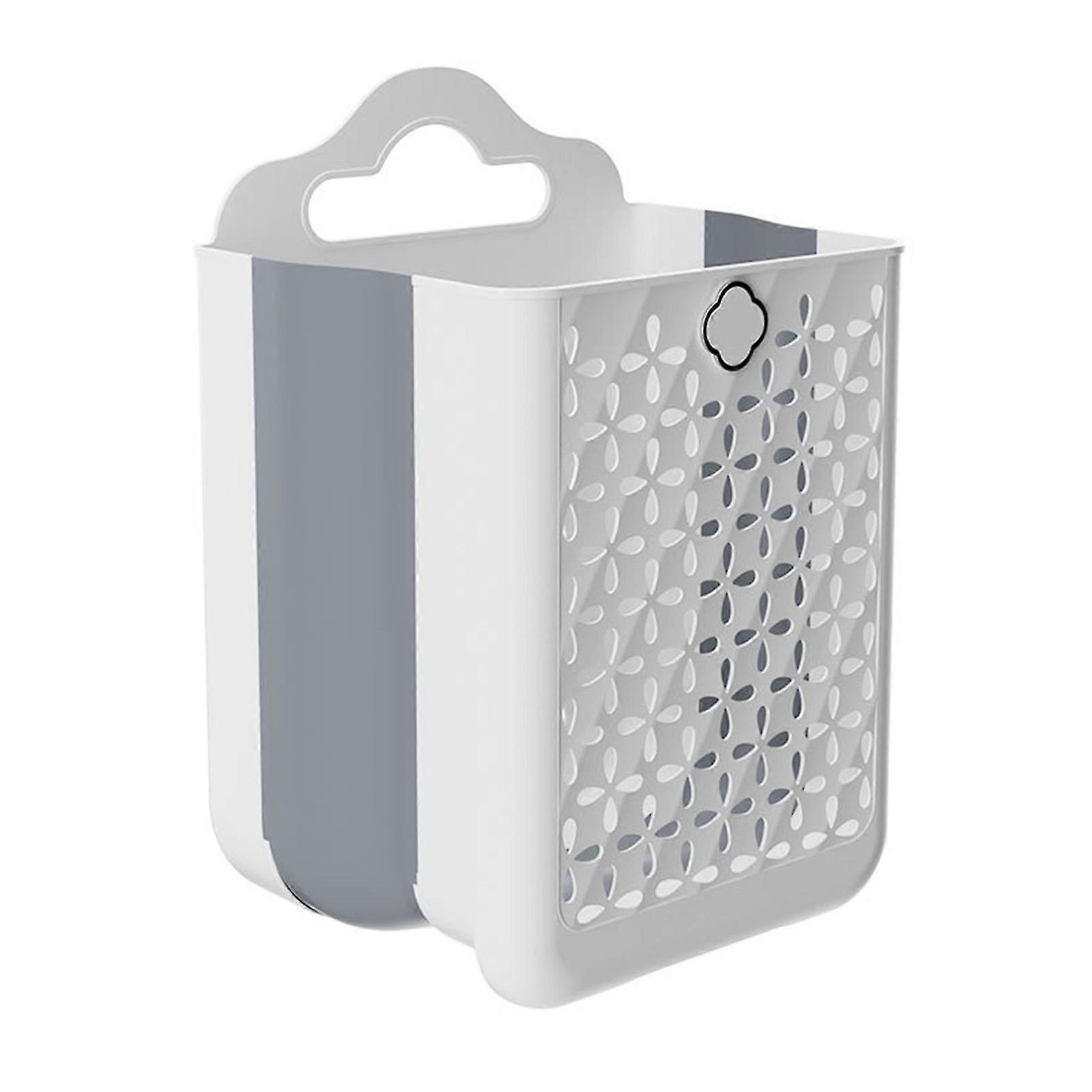 Wall Mounted Collapsible Laundry Hamper with Space Saving Design and 15L Capacity for Bathroom Storage