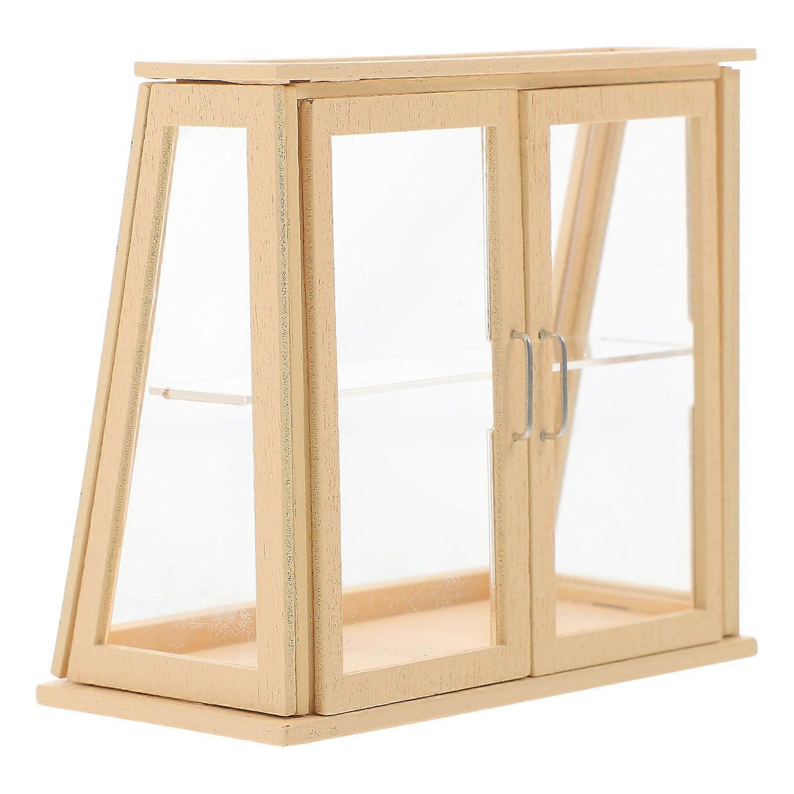 Miniature Bakery Case Empty Cake Stand Display Cabinet Doll House Scene Decoration