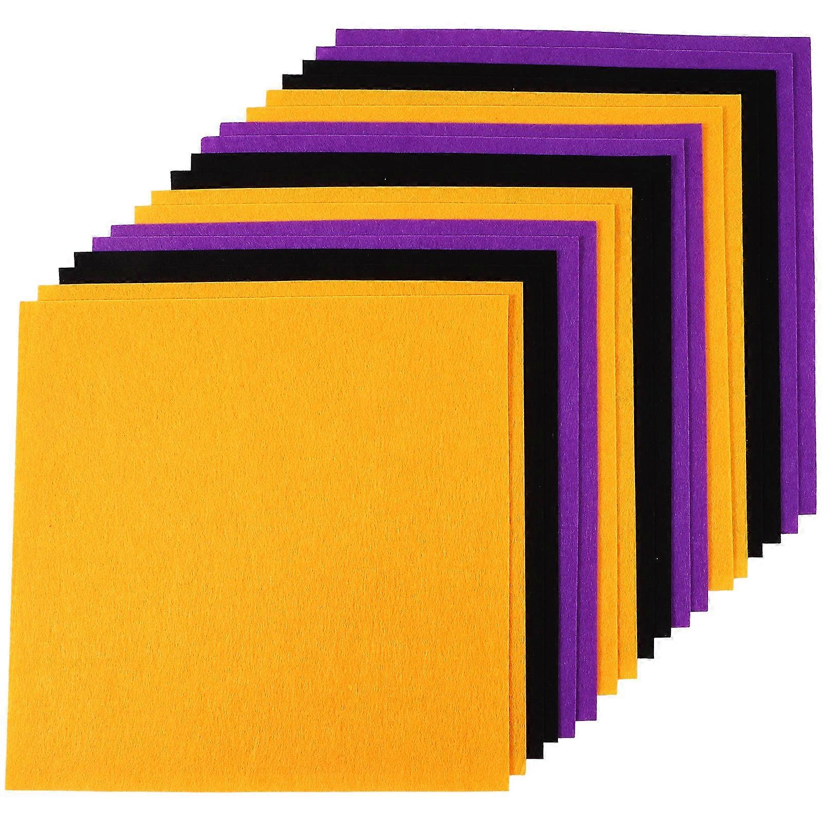Halloween Felt Fabric Sheets Square Non-Woven Fabric For Crafting 30X30cm DIY Craft 18Pcs