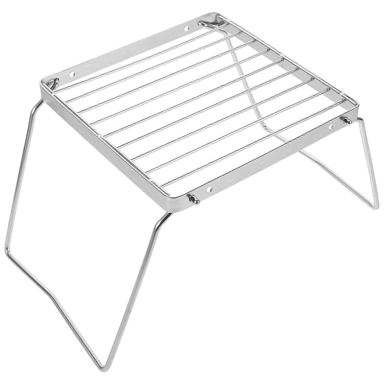 Camping Rack Multi-Functional Bbq Rack Stainless Steel Foldable Grilling Backyard Barbecues 1Pcs