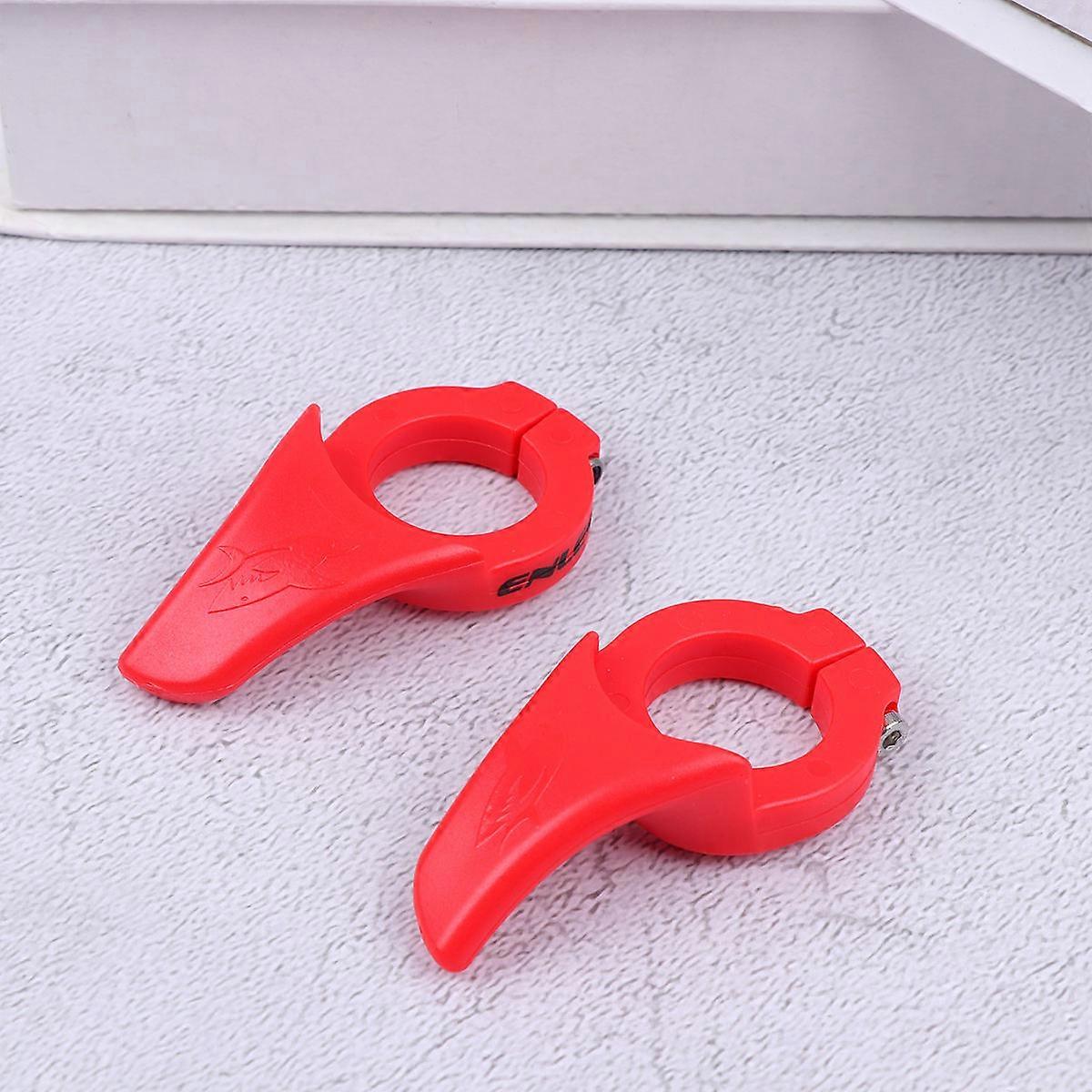 Grips Handlebar Horn Shape Professional Bike Handle Wrist Fatigue Reduction Red 1Pair