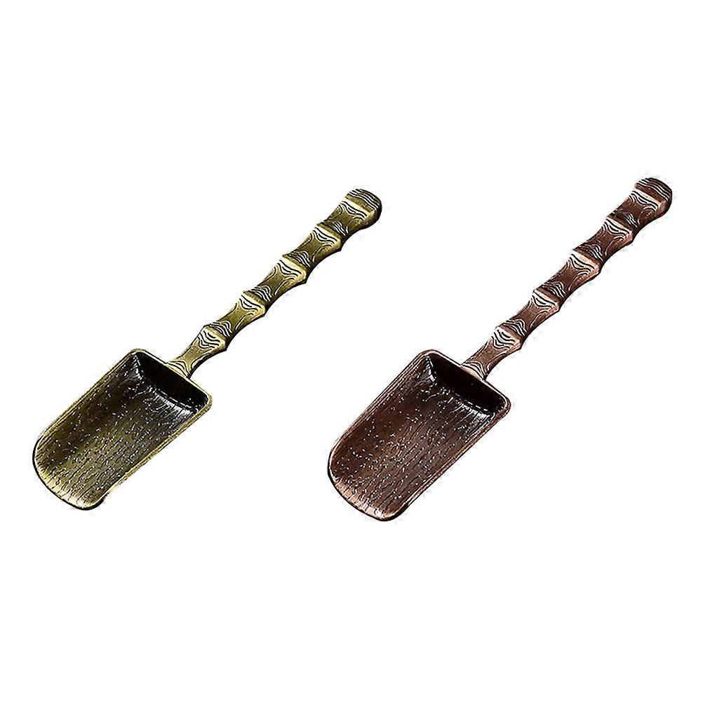 Kung Fu Tea Making Accessories 2Pcs Tea Spoons Scoops Copper Alloy Taking Tea Professional Use