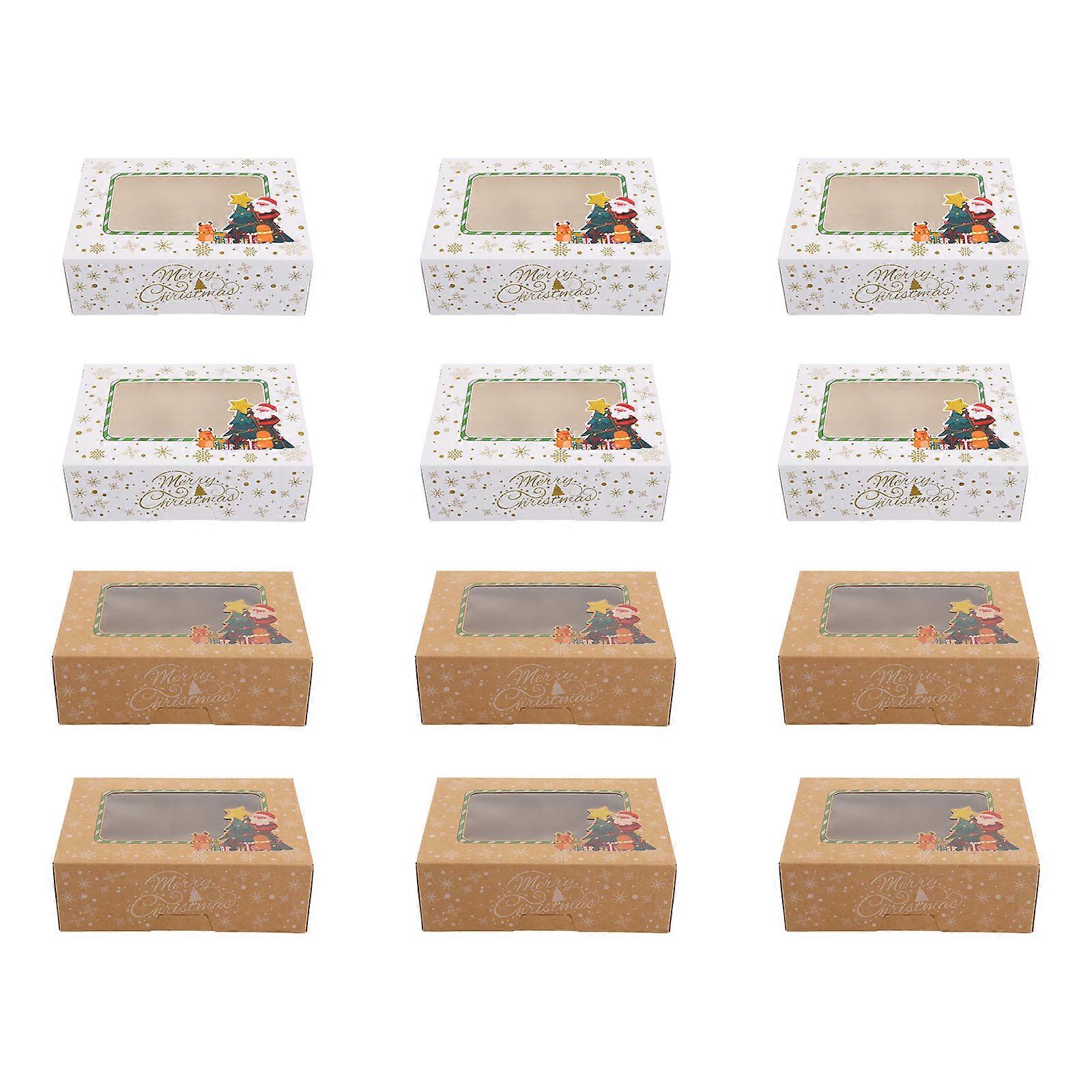 Packaging Boxes Cake Containers Large Kraft Paper 12Pcs