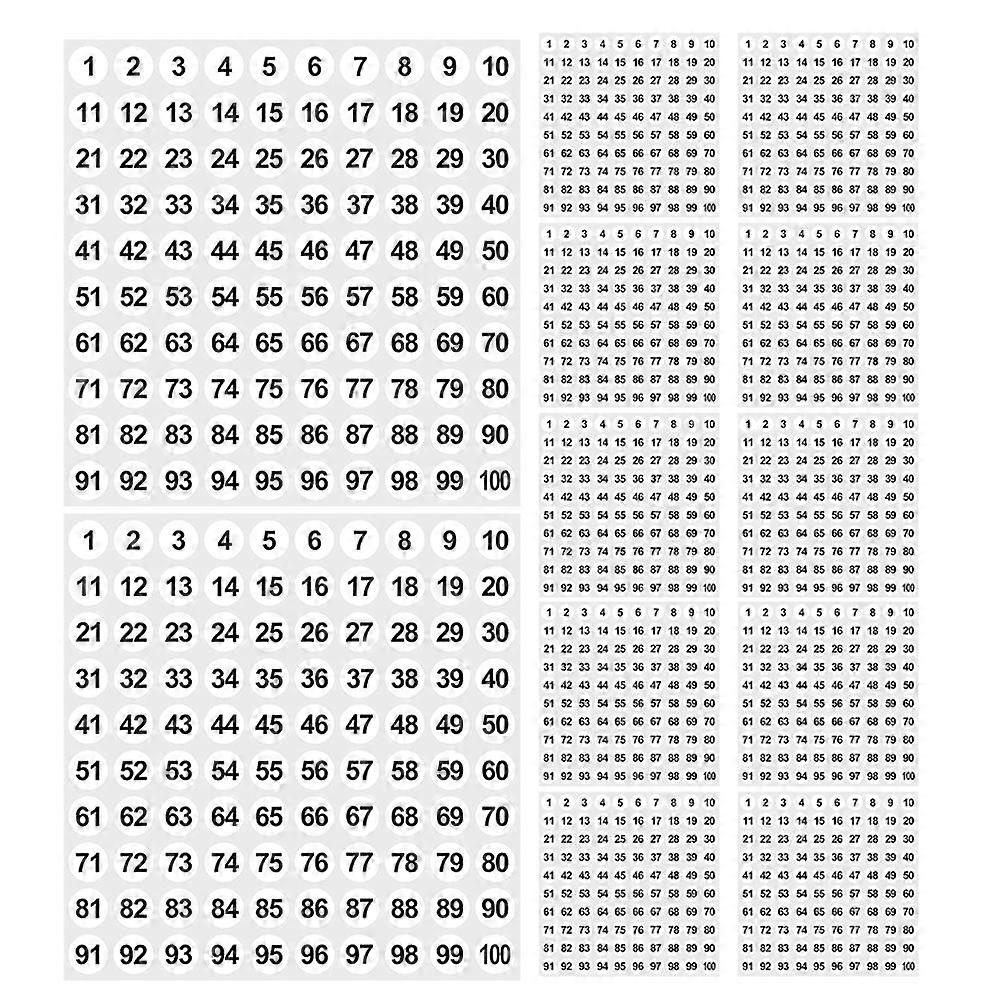 Removable Number Stickers 2500pcs Self Adhesive Round Labels for Organization, Storage, Office & School Supplies, Inventory Management