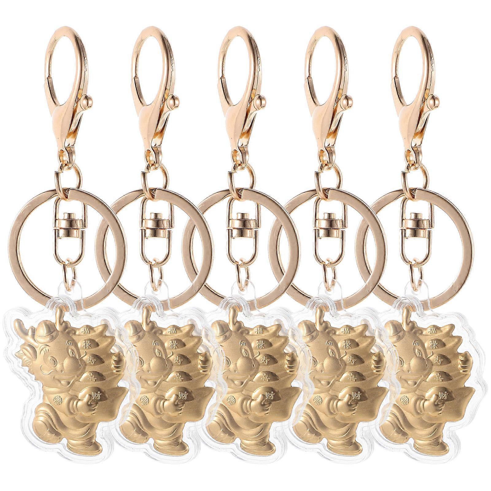 5pcs Dragon Keychain Set Lightweight Animal Keyrings for Handbags, Unique Decorative Accessory for Birthdays, Weddings and Special Occasions