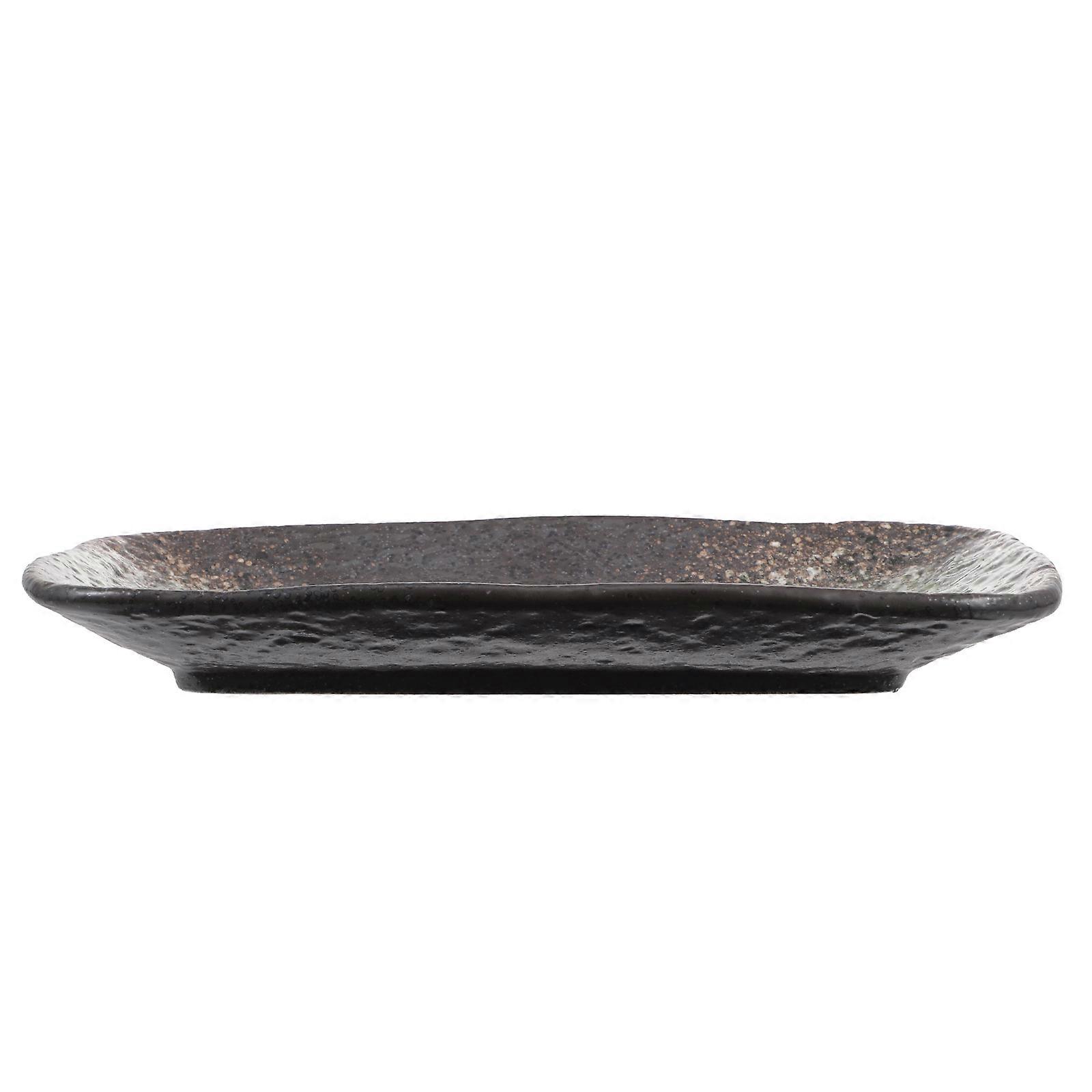 Ceramic Sushi Plate for Serving Sauce Snacks Sashimi Elegant Dinnerware with Arc Shaped Corners Safe Stable and Space Saving Design