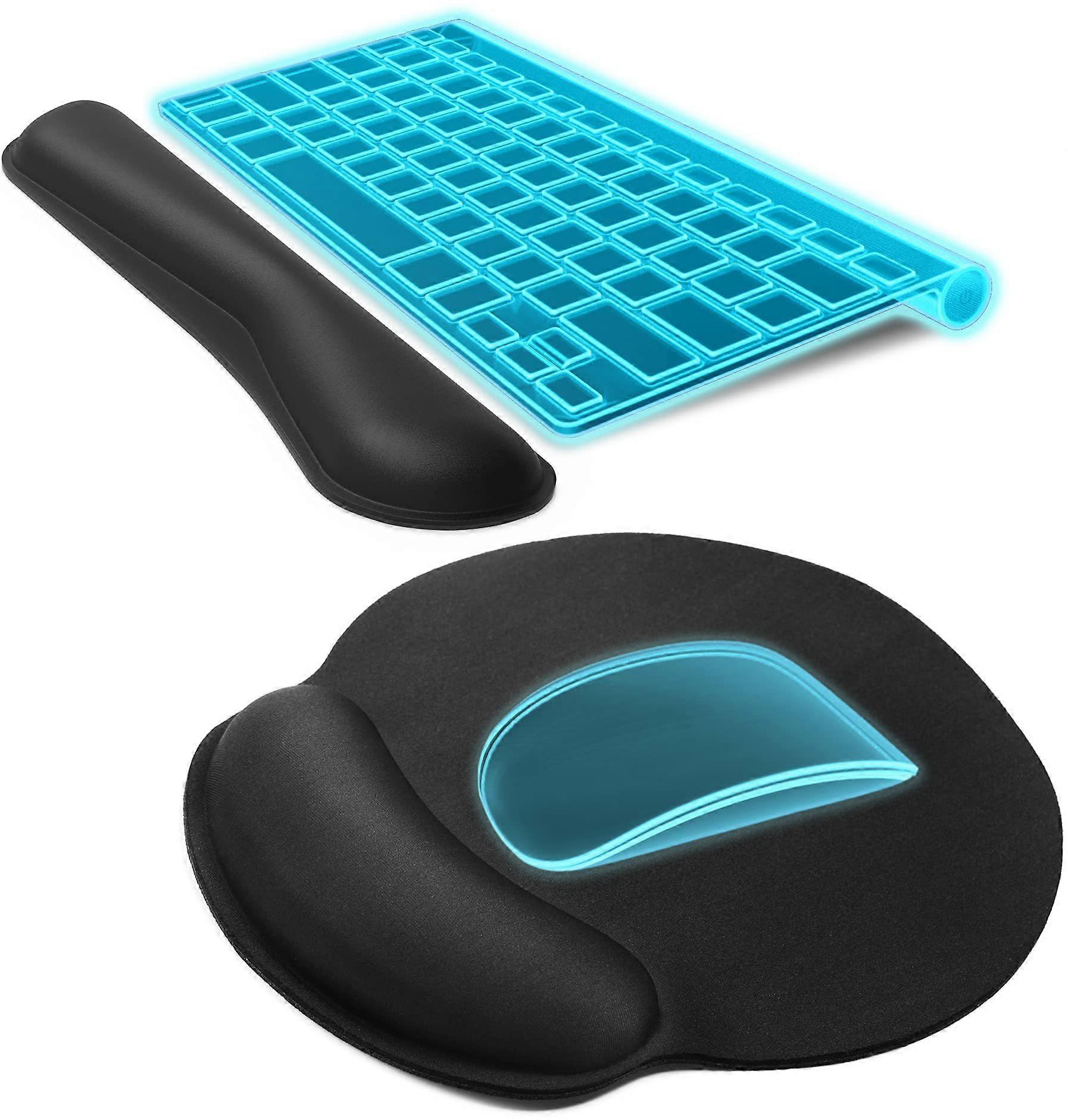 Mouse Pad with Wrist Support, Comfortable Keyboard Wrist Rest, Memory Foam Keyboard Wrist Rest, Easy Typing and Pain Relief