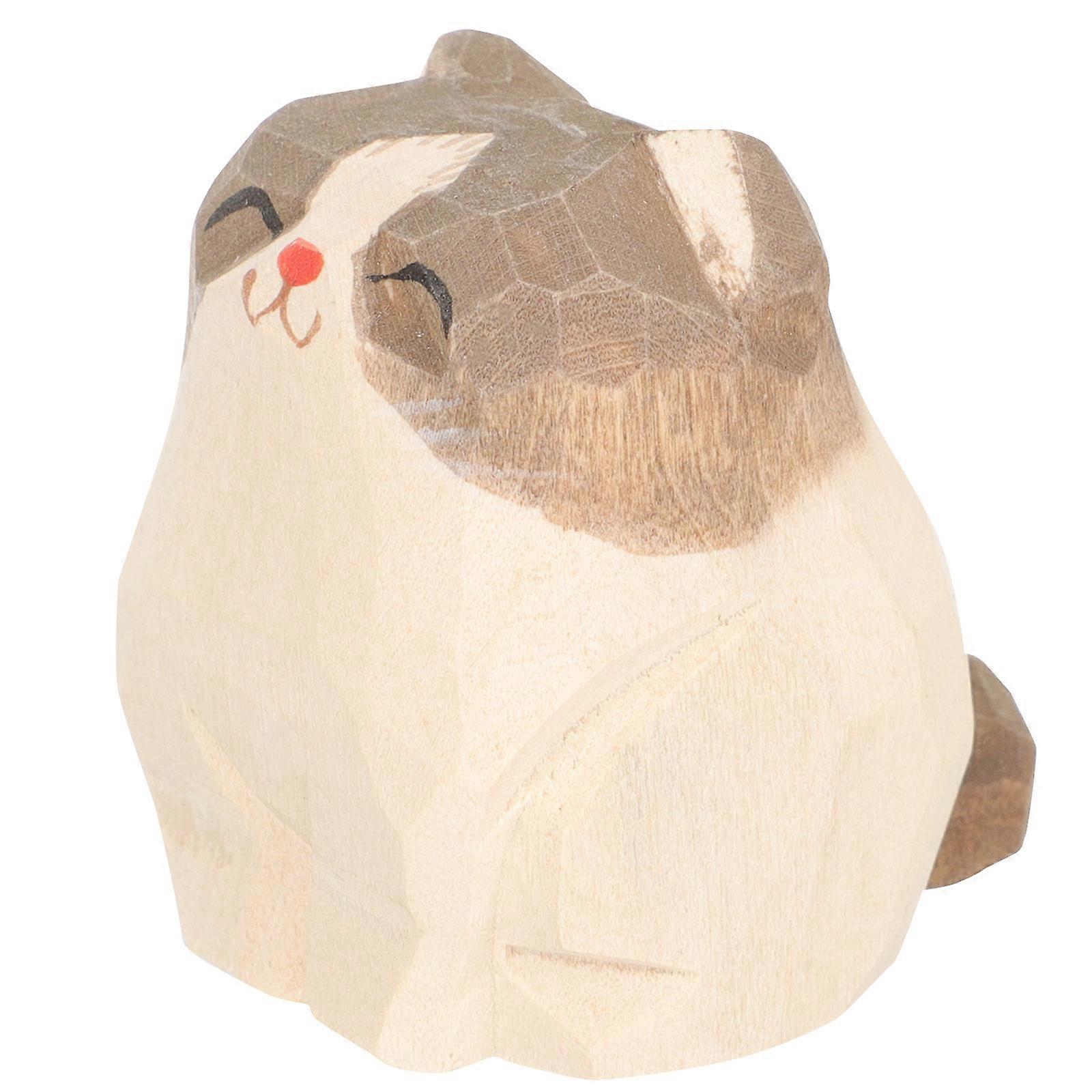 القط النحت لمحبي القطط تصميم الزيزفون منحوتة القط التماثيل ديكور مكتب 1 مجموعة