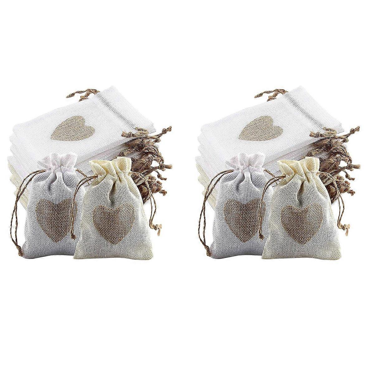 24Pcs Burlap Pouches with Drawstring Candy Gift Bag for Stuffing Bag