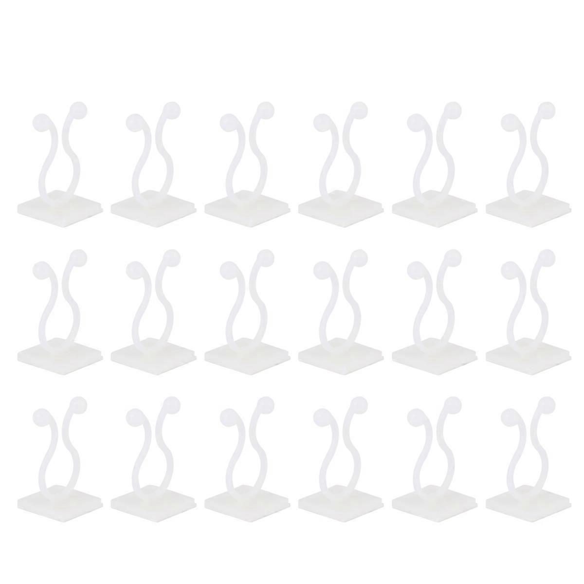 30pcs White Fixing Hooks for Chinese Rose, Scindapsus Aureus Plant Climbing, Wall Mounted Holders for Indoor Gardening, Easy Install, Strong Support