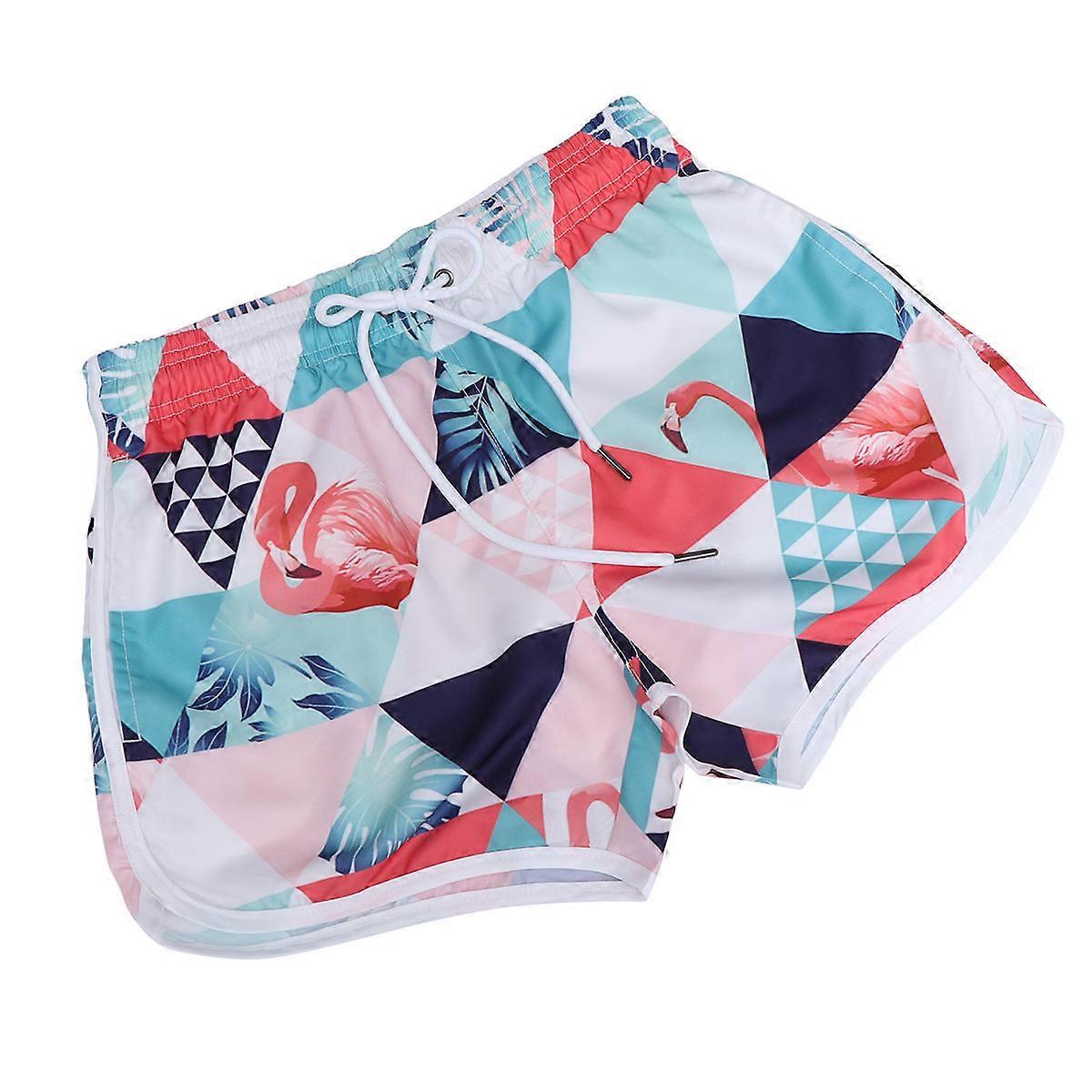Swimming Beach Shorts Women Beach Short Flamingo Pattern Printing Beach Adjustable Size 1Pcs
