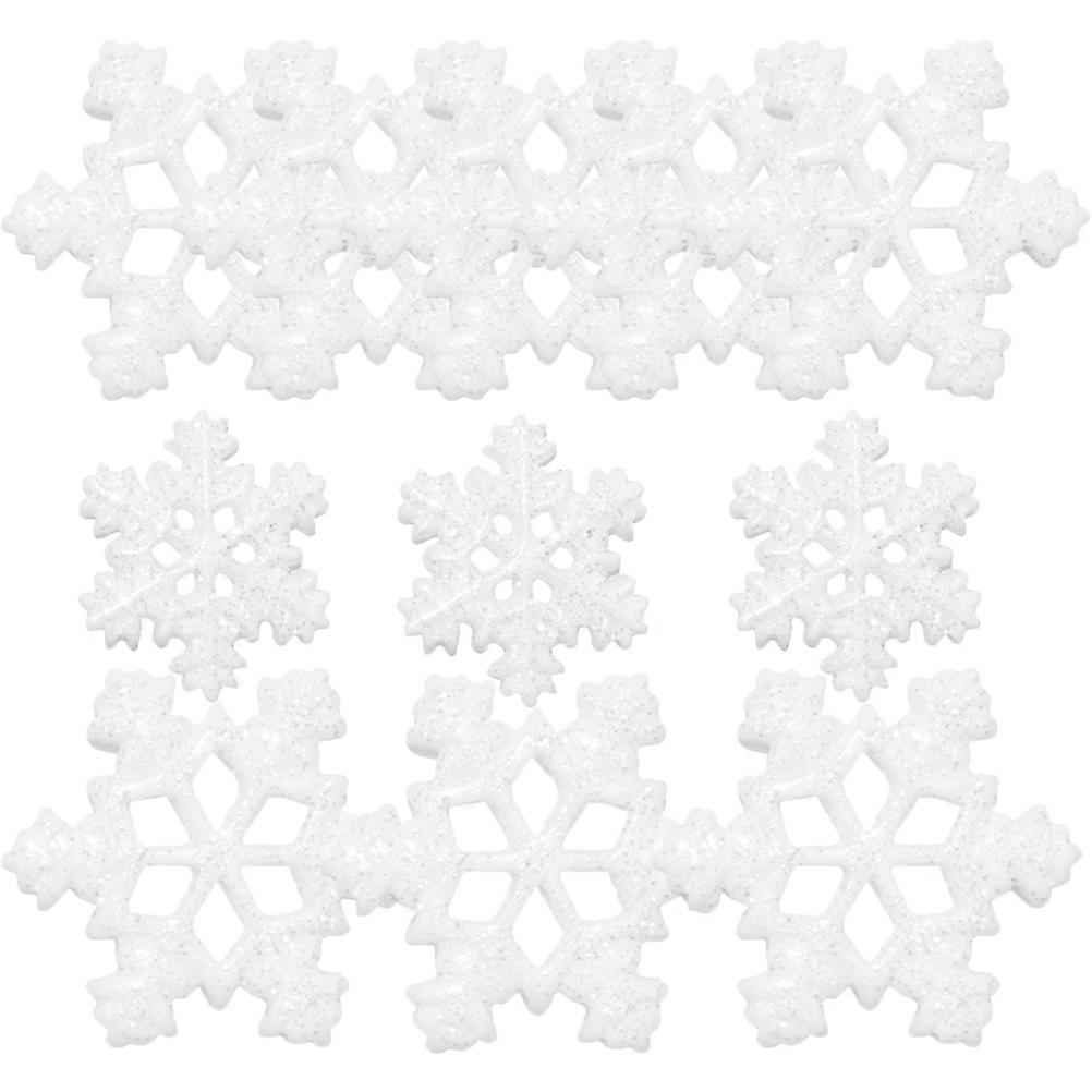Resin Craft Supplies Snowflake Shaped Adornment Diy Enthusiasts Christmas Decoration 2.6x2.3cm 40Pcs