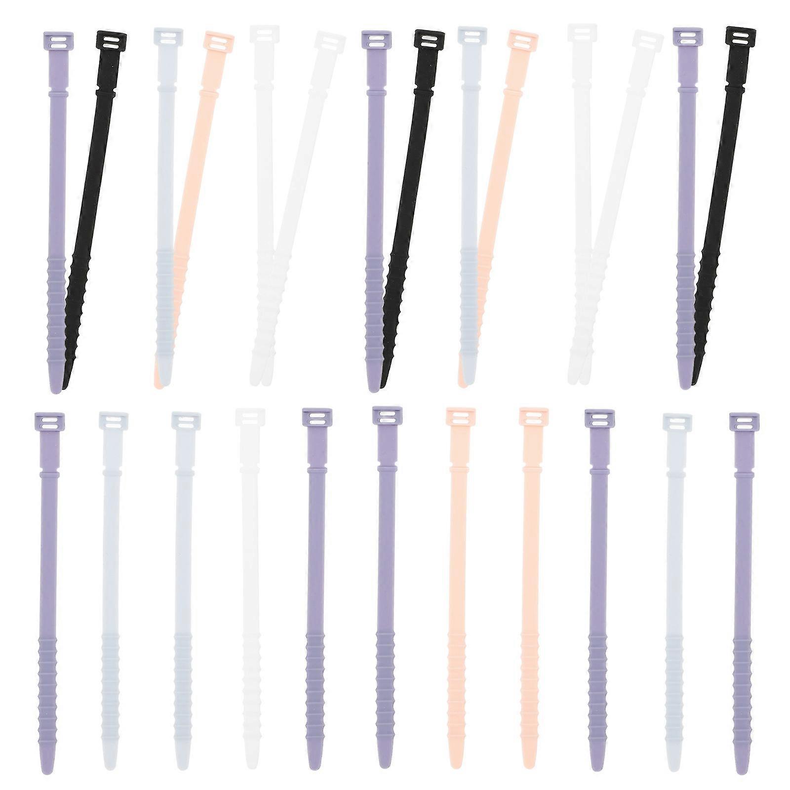 Silicone Cable Tie Zip Ties for Office and Travel Cord Management 40Pcs